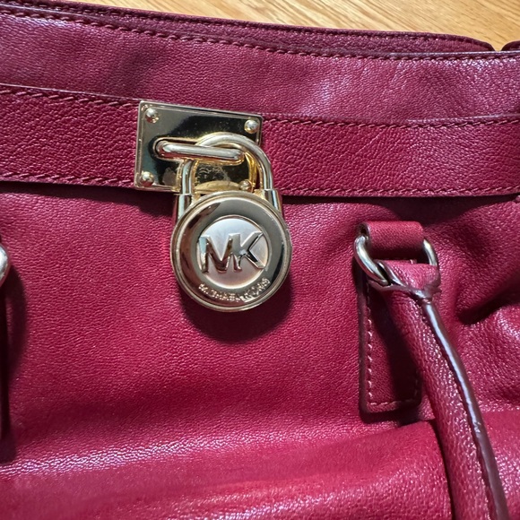 Michael Kors Deep Burgundy Satchel with Gold Accents - Picture 3 of 6